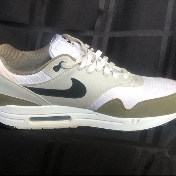Nike Men’s Air Max 1 Athletic Shoes in White, Olive, Black main image 6